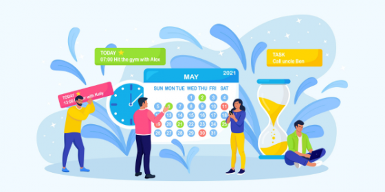 calendario con persone che programmano